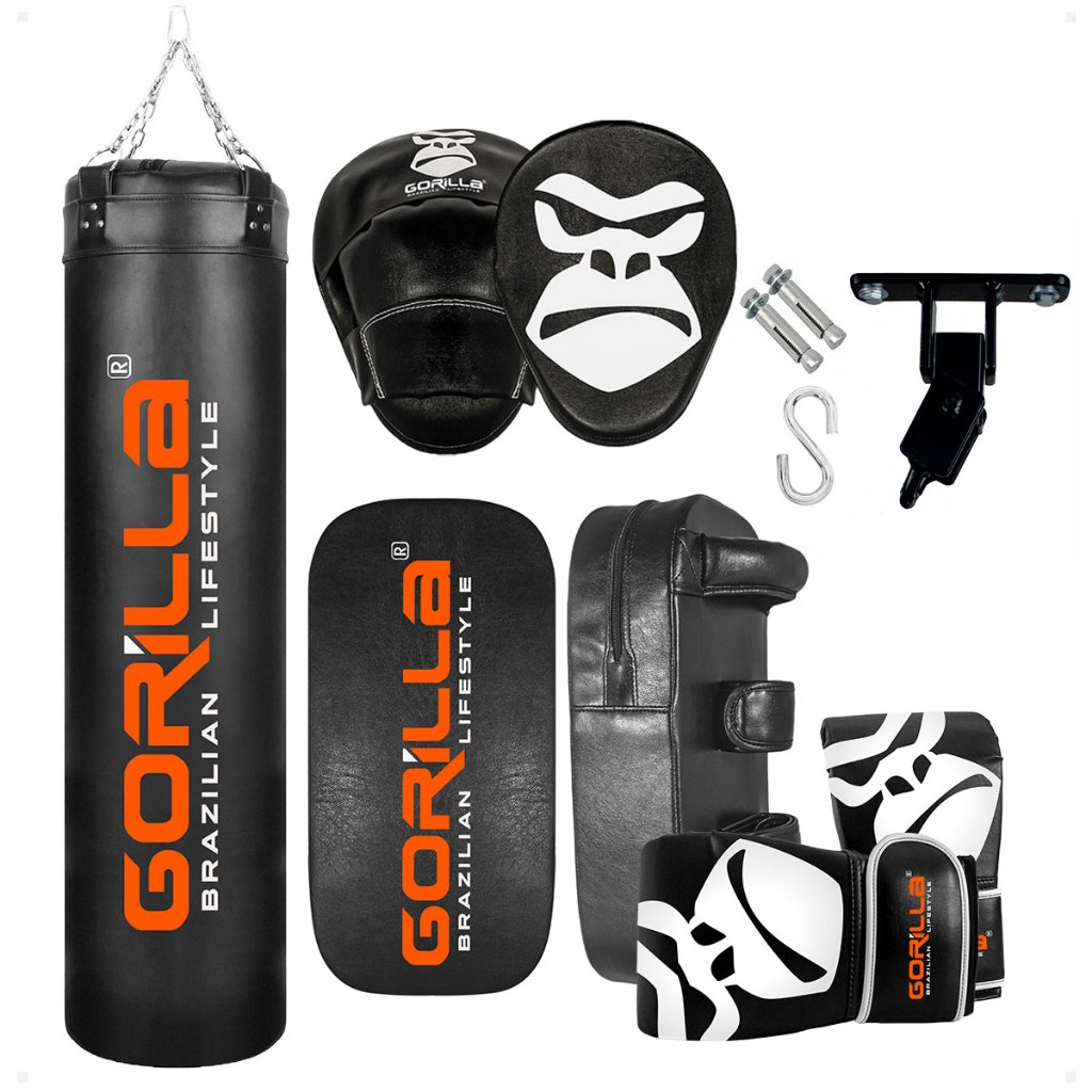 Kit Treino Aparador Chute +Manopla De Foco Soco +Saco Pancada Grande 180cm +Suporte Articulado Teto em Oferta na Shopee