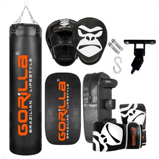Kit Treino Aparador Chute +Manopla De Foco Soco +Saco Pancada Grande 180cm +Suporte Articulado Teto em Oferta na Shopee