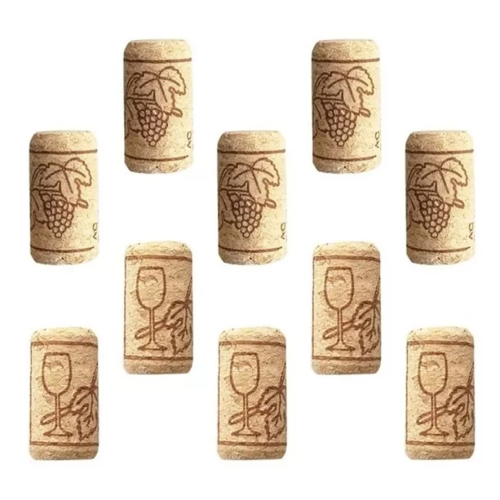 Pacote com 50 rolhas de cortiça 32 x 23 desenhada em Oferta na Shopee