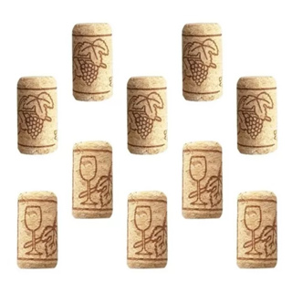 Pacote com 50 rolhas de cortiça 32 x 23 desenhada em Oferta na Shopee