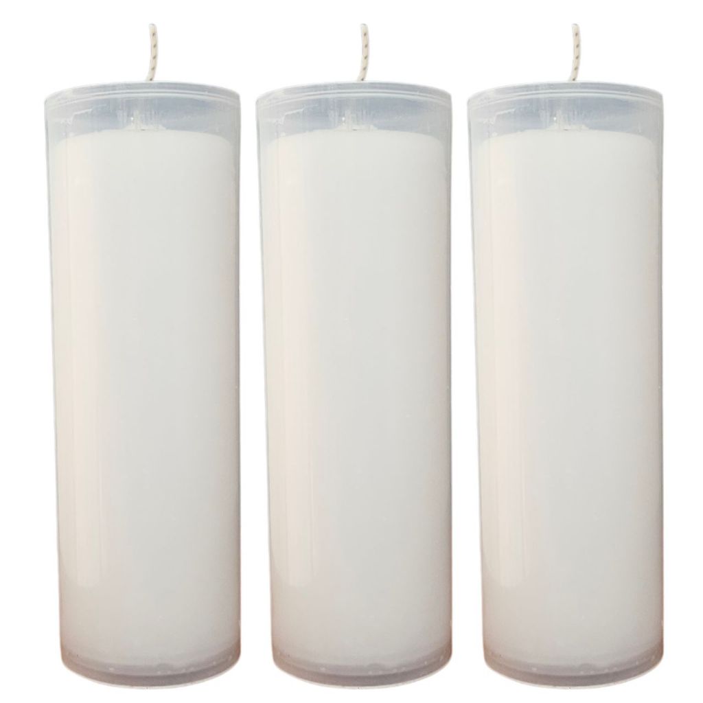 Velas Votiva Branca 7 Dias 220g Embalagem capa Em PVC Ante Chamas proteção para sua casa Novena em Oferta na Shopee