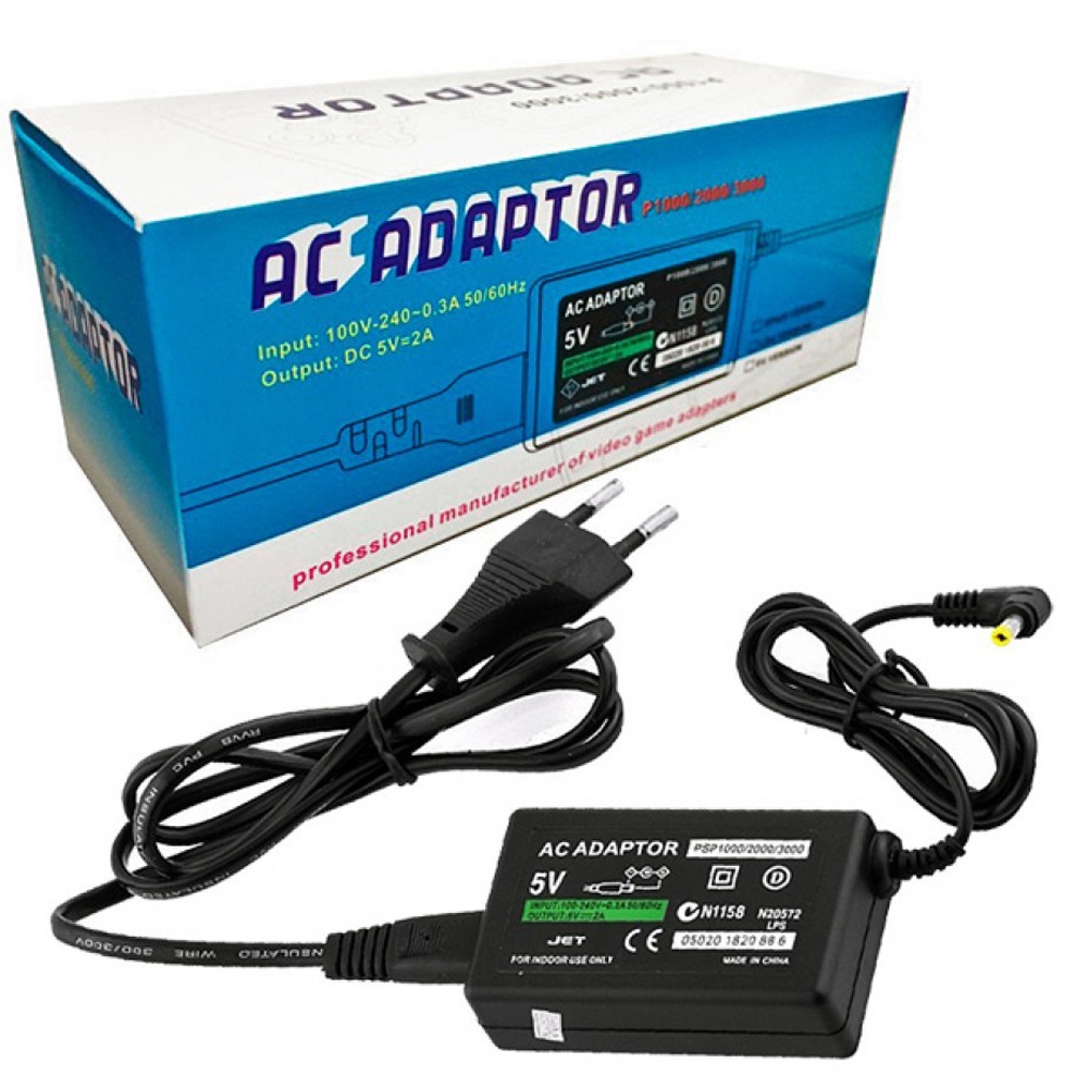 Fonte Alimentação Carregador Compatível Console PSP Série 1000 2000 3000 Bivolt + Cabo Energia