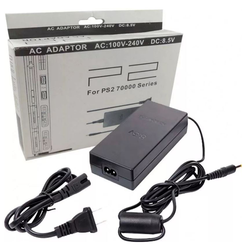Fonte Alimentação Carregador Adaptador Compatível Console Playstation PS2 Slim Series 7000 Bivolt