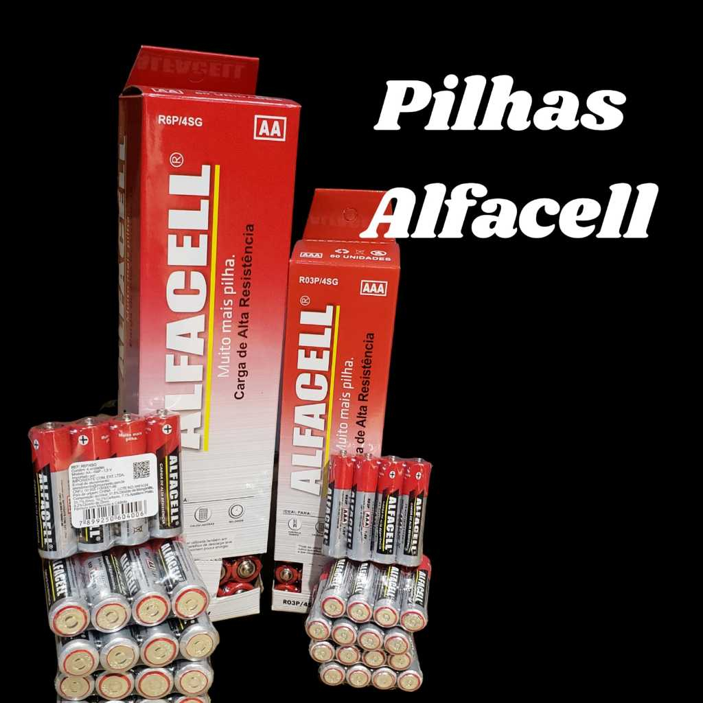 Alfacell Pilha AA ou AAA Tubo C/60 Unidades ou Monte sua Quantidade
