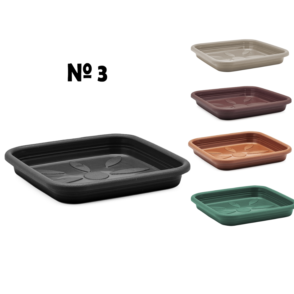 Kit 5 Pratos De Vaso Quadrado De Plástico Resistente N 3 em Oferta na Shopee