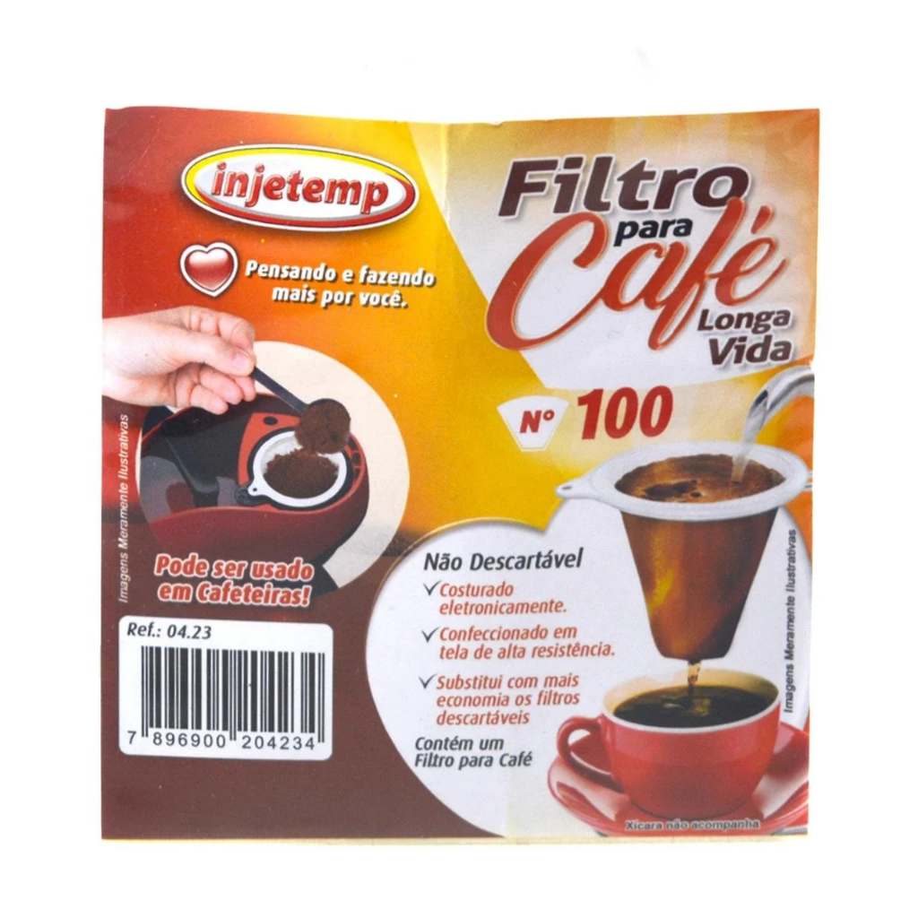 4 Unidades Refil Permanente Coador Individual Filtro De Poliéster Chá Café Injetemp Tam 100