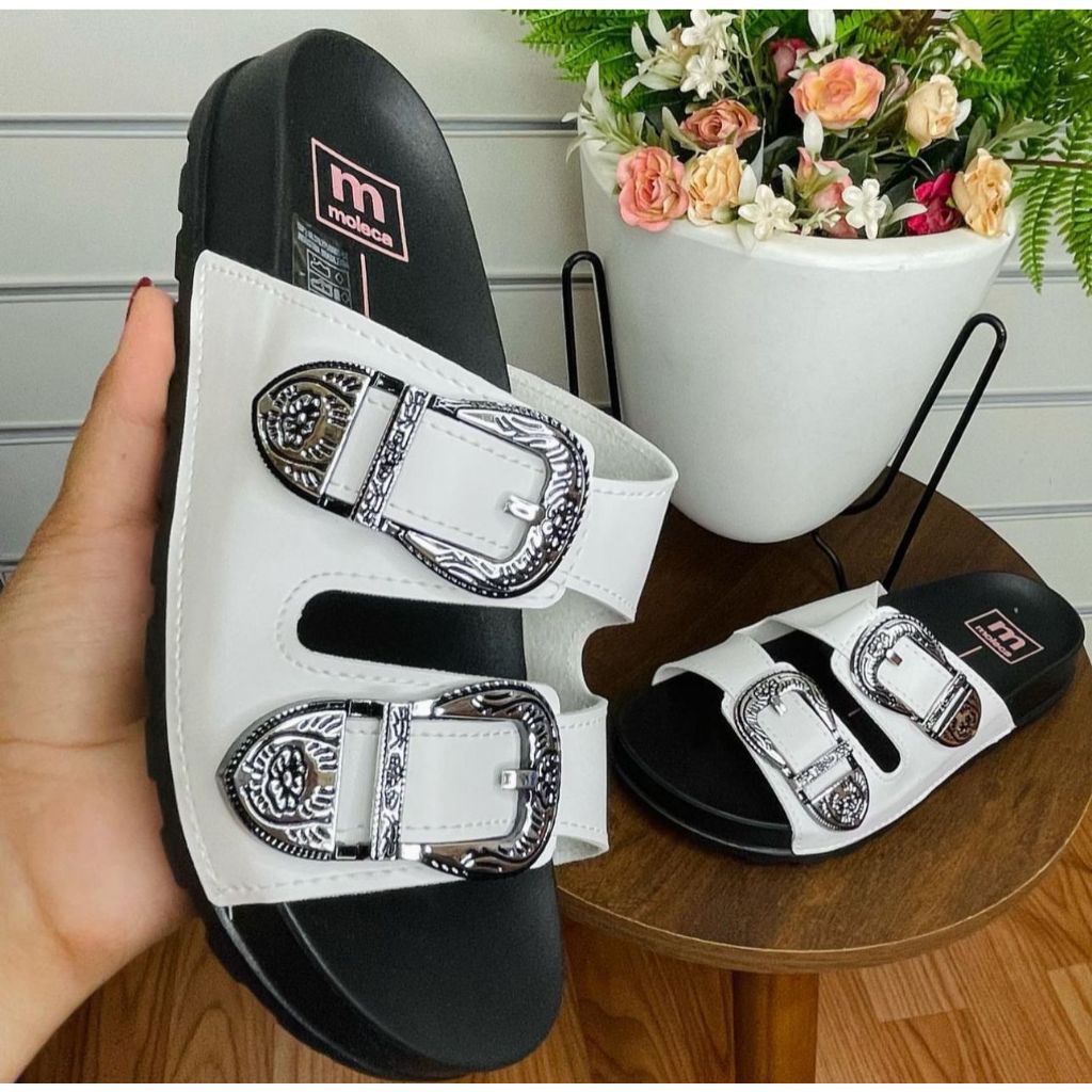 SANDALIA TAMANCO PAPETYFEMININO MOLECA DUAS FIVELA MODELO BIRKEN CONFORTAVEL 34 AO 40 em Oferta na Shopee