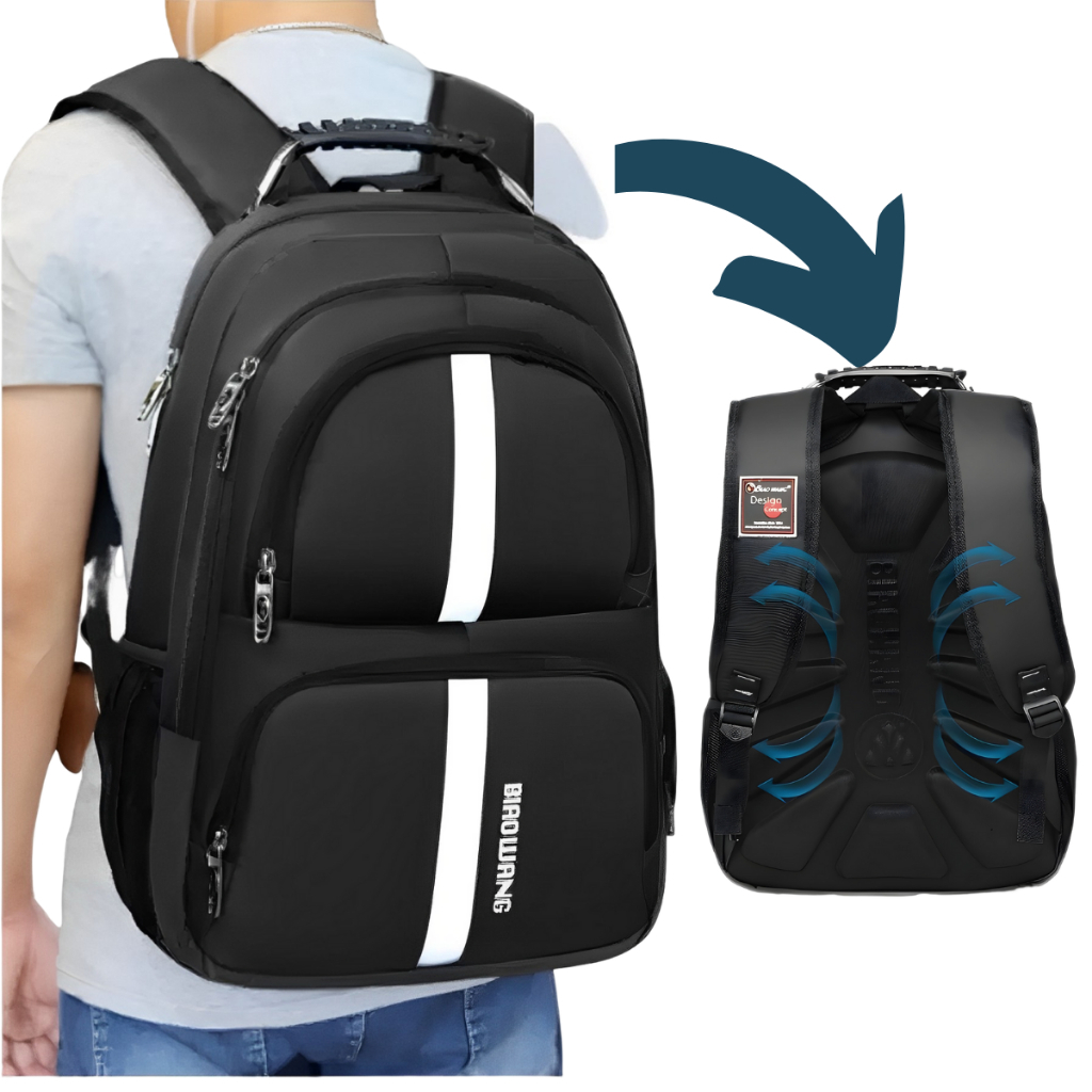 BIAO WANG Original Mochila Impermeável resistente Notebook Unisex Faculdade Viagem