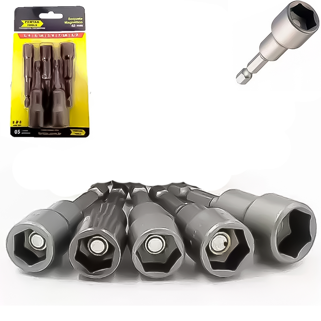 Kit Jogo Bits Soquete Magnético Para Parafusadeira 7/16 Pol Uso Profissional  Fertak em Oferta na Shopee