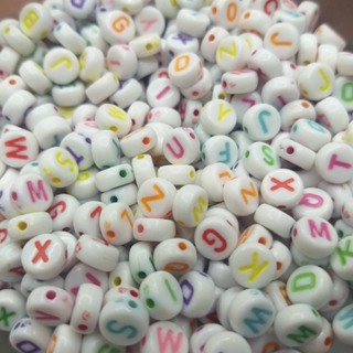 MIÇANGA LETRAS  Aprox. 600 UNIDADES  BRANCA COM LETRAS COLORIDAS em Oferta na Shopee