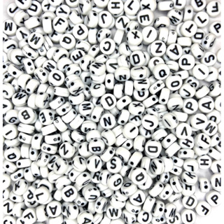 MIÇANGA LETRAS  Aprox. 600 UNIDADES  BRANCA COM LETRAS PRETAS em Oferta na Shopee