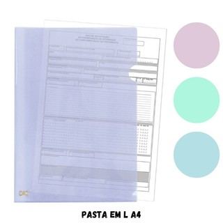 Pasta em L A4 Breeze Pastel Dac / Faculdade  / Escritório  / Documentos  / Papelaria  / Material Escolar