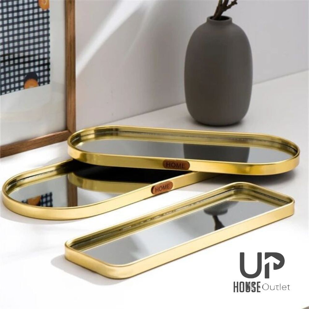 Bandeja Espelhada Multiuso Decorativa Banheiro Lavabo Decoração Bandeja Espelhado Cafe