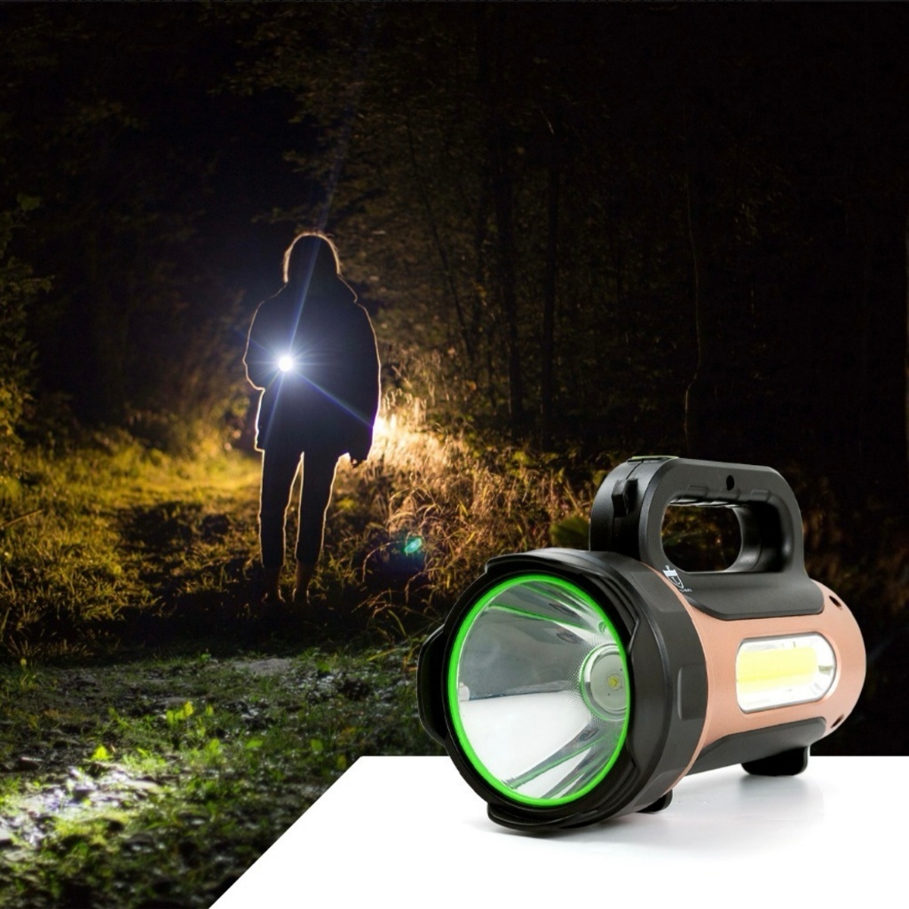 Lanterna Holofote De Mão Led Super Potente Energia Solar Usb Cor da lanterna Preto Cor da luz Branco LT-8542