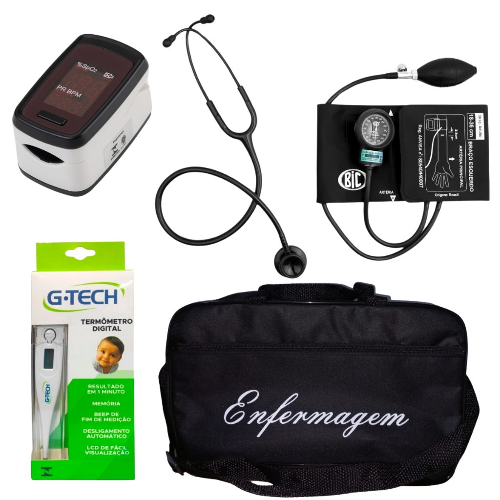 Kit para enfermagem com Esfigmo e Estetoscópio Bic