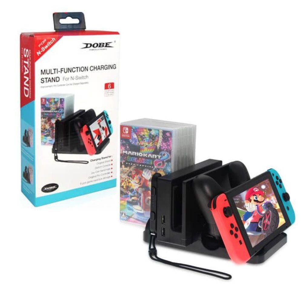 Multifuncional Carregador Compatível Controle Switch Pró Console Nintendo Switch Joy-Con Stand Jogos
