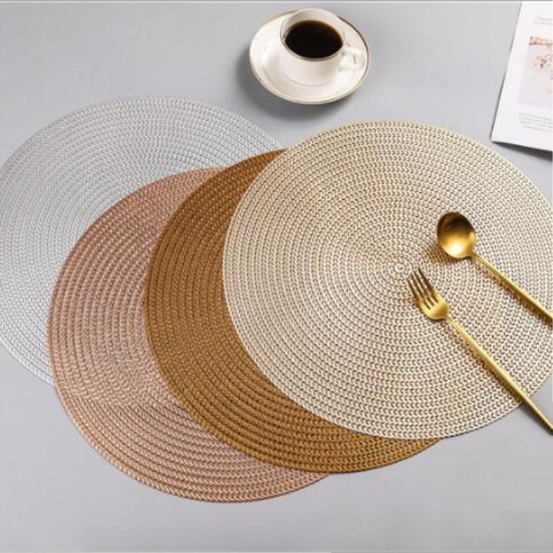 Kit 6/12  Jogo americano Prata Dourado Rose Mesa Jantar Luxo JA782450