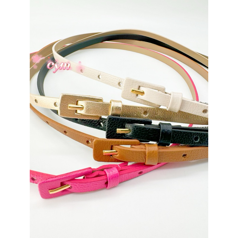 Cinto de couro fino simples e versátil em Oferta na Shopee