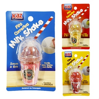 Corretivo em Fita Escolar Fofinho De Milk Shake Em Fita 5x6mm em Oferta na Shopee