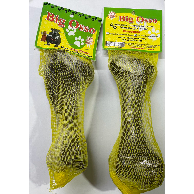 OSSO DEFUMADO BIG OSSO KIT COM 2 FÊMUR SUÍNO 100% NATURAL