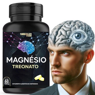Magnésio Treonato com Treonina Turbo Black Fórmula Exclusiva para a Memória 60 comprimidos 1000 mg