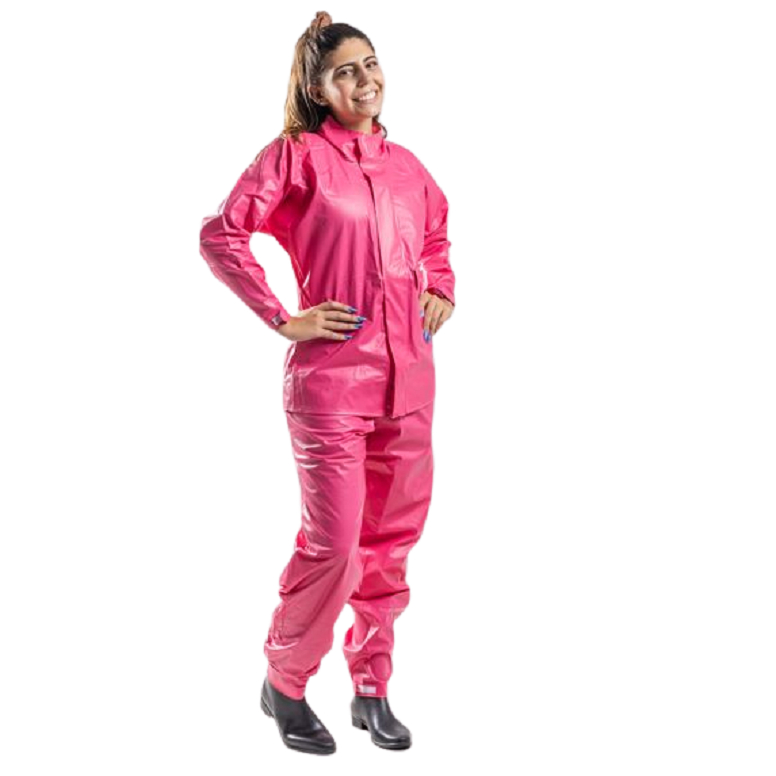 Capa Chuva Moto Conjunto Motoqueiro Pvc Linha Feminina Rosa