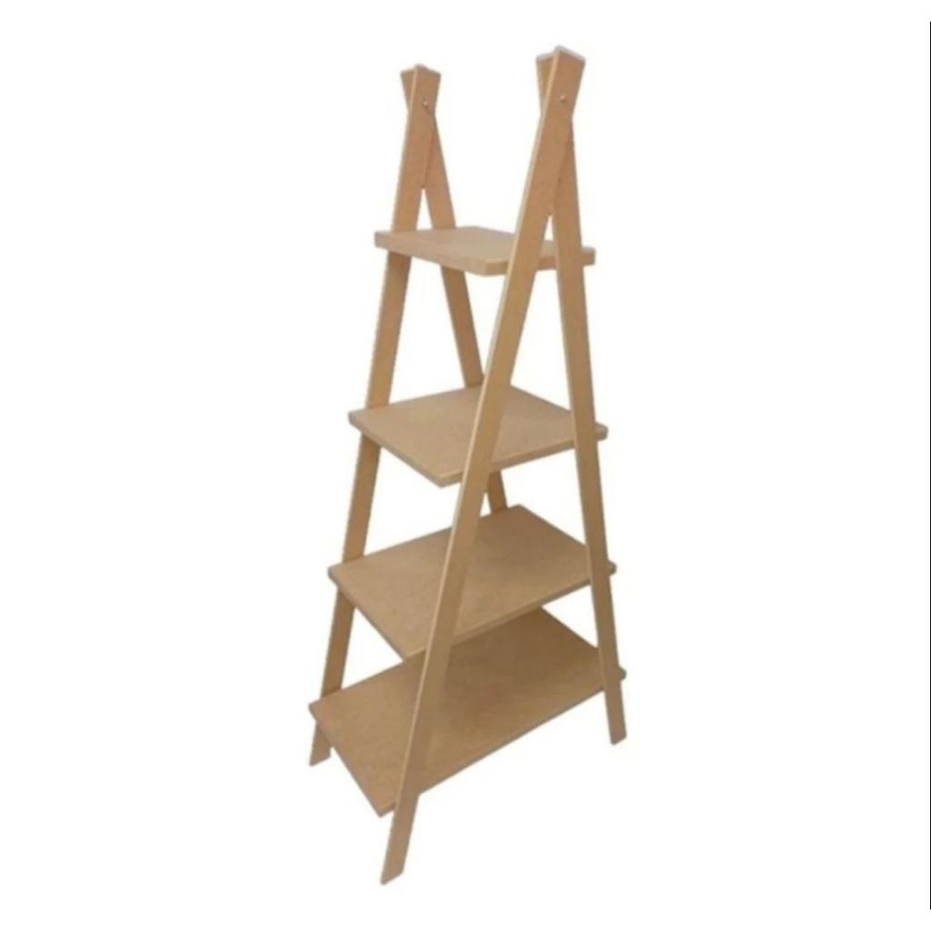 Escada Escadinha MDF Cru Lançamento Porta Doces 4 Andares