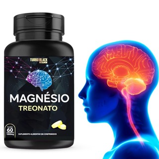 Magnésio Treonato Turbo Black 60comprimidos 1000 mg Relaxe Durma Melhor e Alivie o Estresse