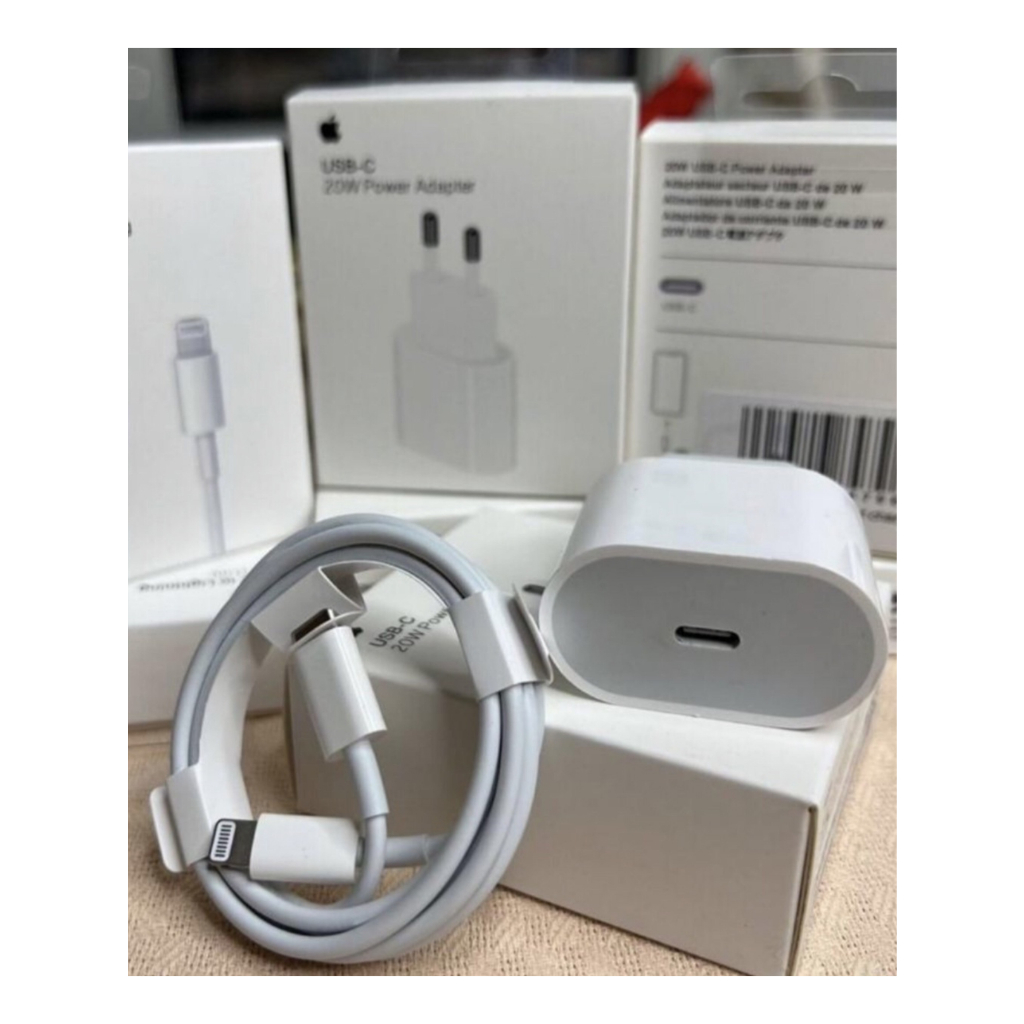 Kit Carregador para IPhone Fonte Tipo C + Cabo Lightning 20w Turbo Tomada Cabo USB-C Adaptador Para iPhone 11 12 13 14