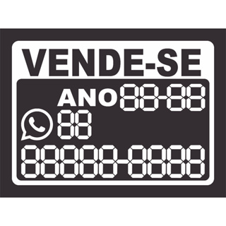 PLACA ADESIVO ETICAQUETA VENDE-SE PARA LINHA AUTOMOTIVO UNIVERSAL BRANCO PARA QUALQUER ANO MODELO E NUMERO DE TELEFONE  BASTA MONTAR em Oferta na Shopee