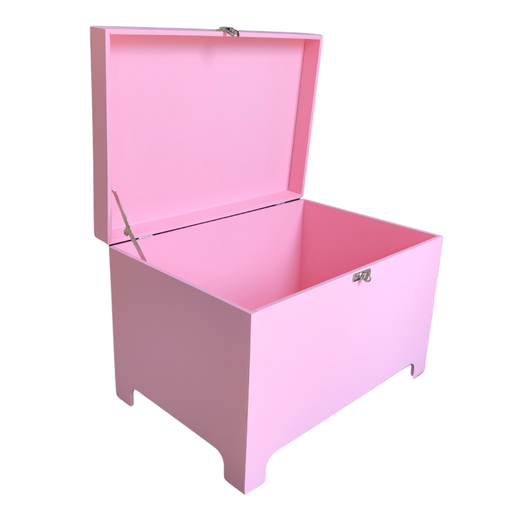 baú grande rosa para quarto infantil para decoração e para guardar brinquedos