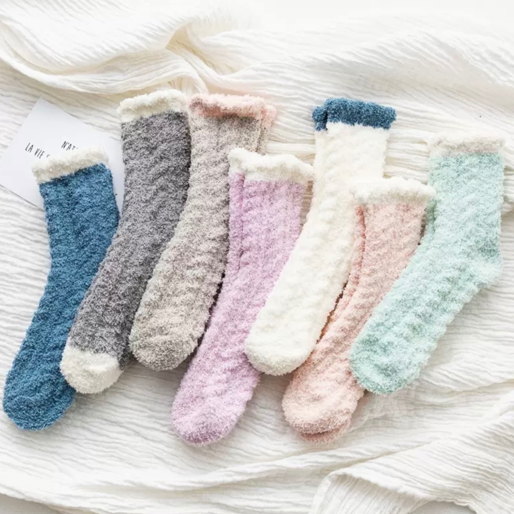 Kit 6/12/20 pares/Meias De Lã Coral /Crianças/Menina/Menino Meia De Chão/Outono/Inverno/Estilo Reforçado/Quente
