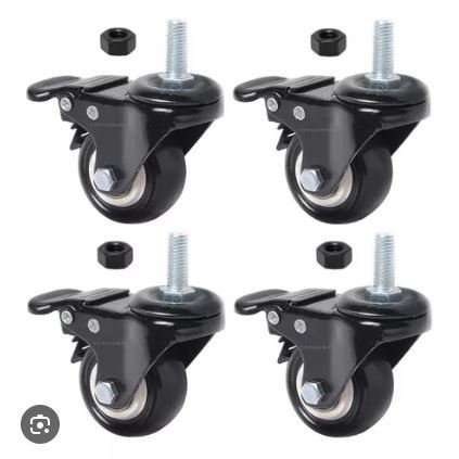Rodinha para Estante de Maquina de Costura Com Rodizio e Freio - Kit 04 Rodinhas