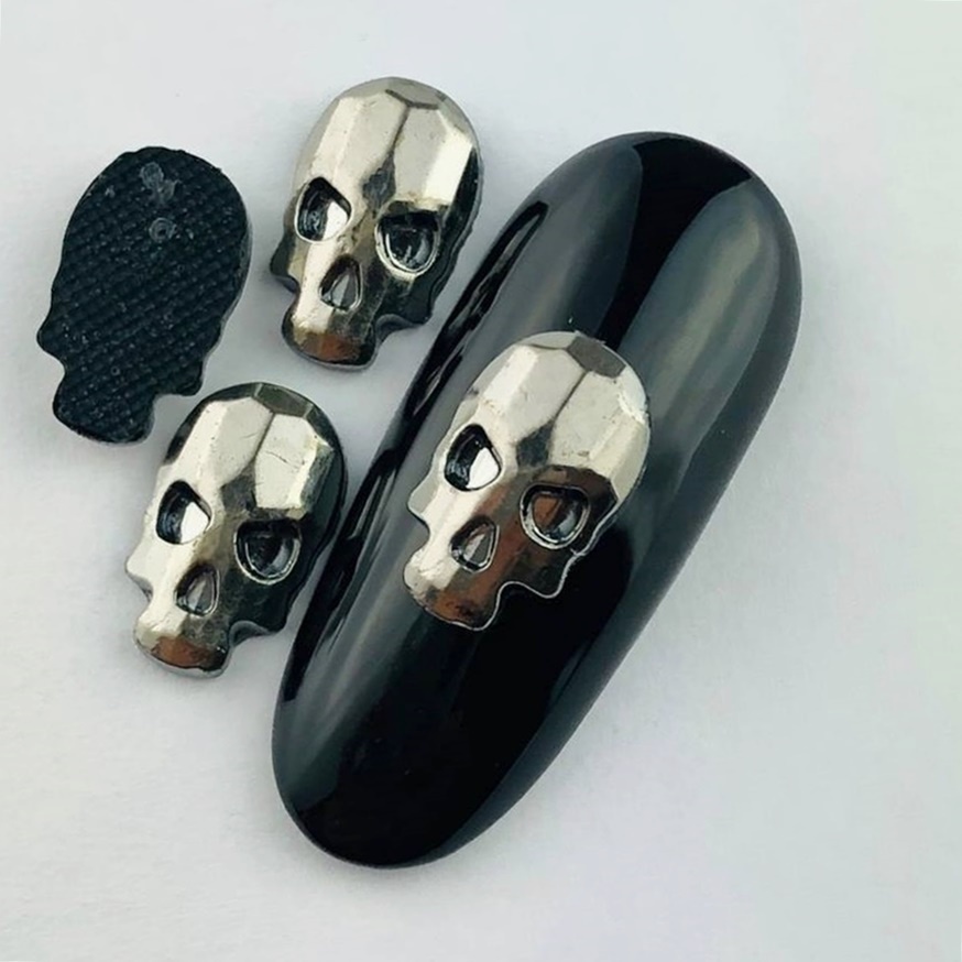 Pedraria de Unha, Caveira Grafite 6x10 – 100pcs em Oferta na Shopee