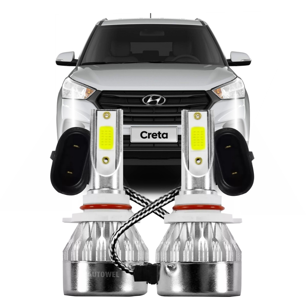 Lâmpadas Super Led  6500k Hyundai Creta Ix35 Tucson 2017 2018 2019 2020 2021 Farol Milha
