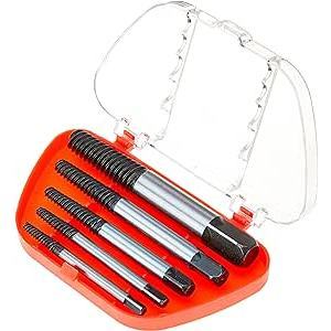 Kit Extrator de Parafuso Quebrado e Espanado 5 Peças Removedor Macho Rosca Esquerda para Parafusos