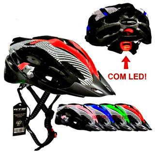 Capacete Com Sinalizador Led Ciclismo Bike Bicicleta Protecao Completa em Oferta na Shopee
