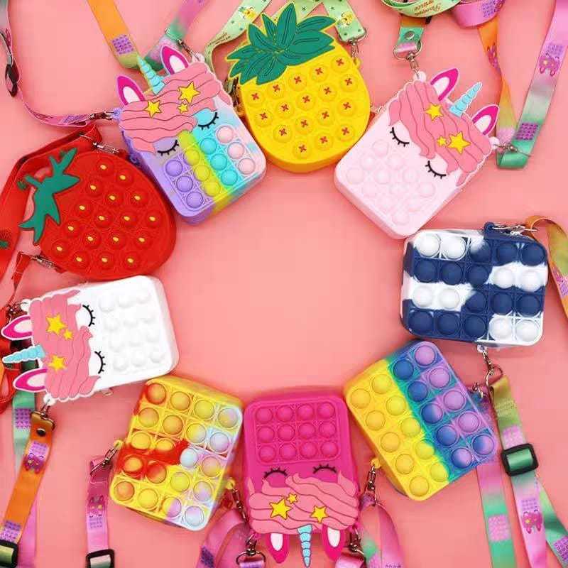 Z.W BIJUX - Bolsa Pop It Mochila Infantil De Silicone - Porta moedas