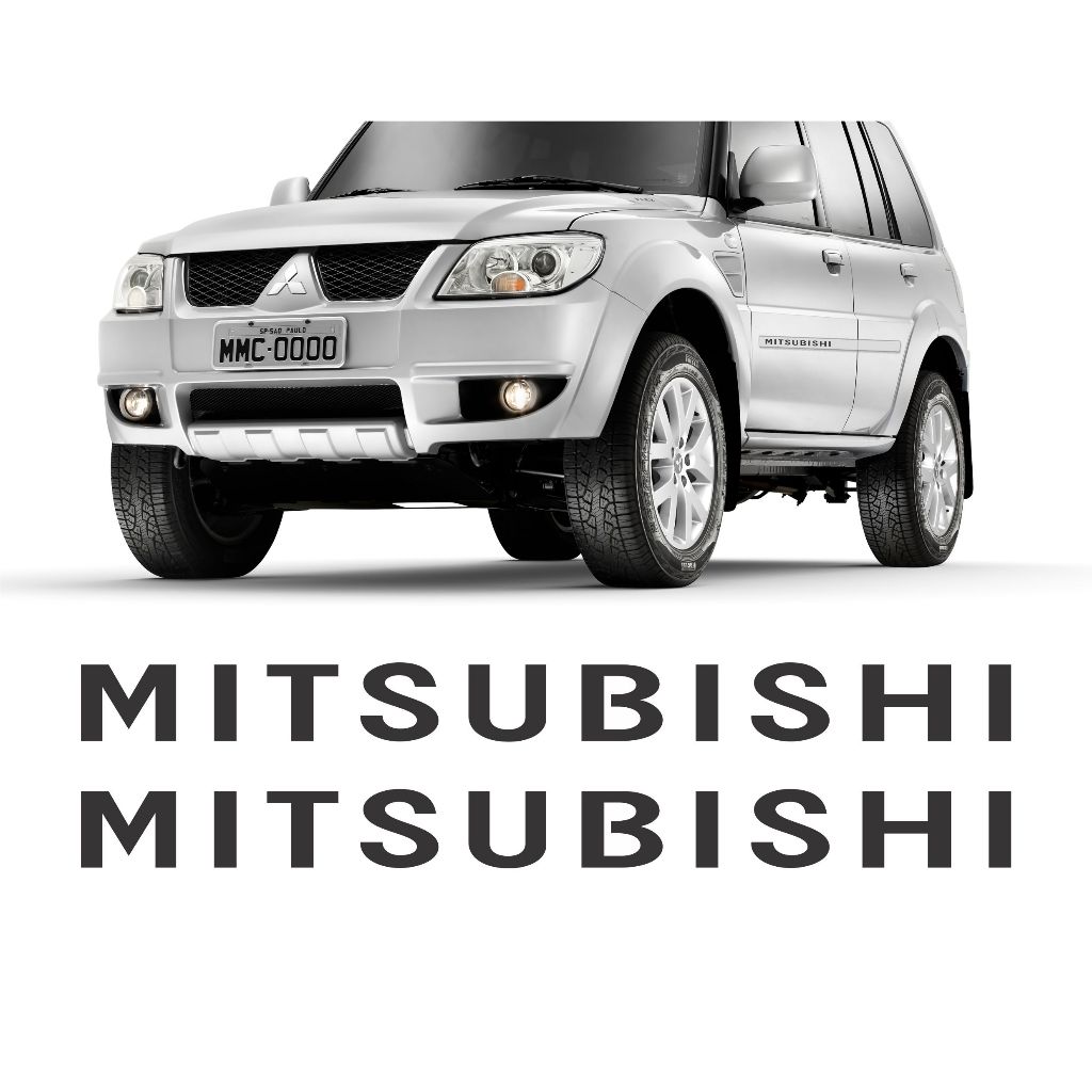 Adesivo Escrita Mitsubishi Friso Lateral Pajero Tr4 L200 Personalizado Preto Brilho Mt9