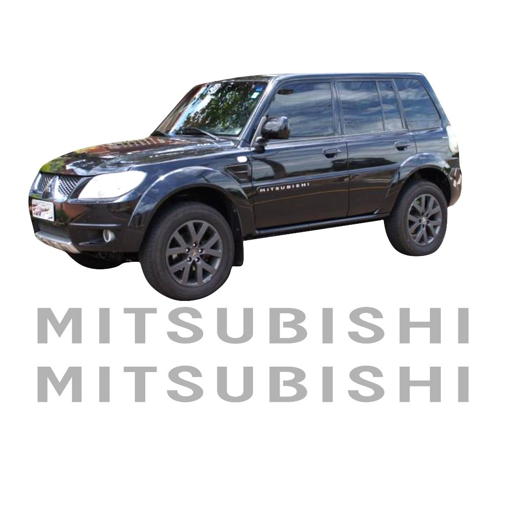 Adesivo Escrita Mitsubishi Friso Porta Pajero Tr4 L200 Personalizado Prata Mt10