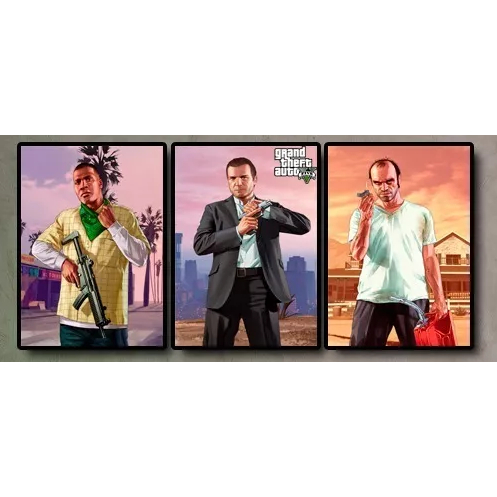 Quadro Decorativo - Jogo Aberto Gta 5 Videogame Quarto Arte