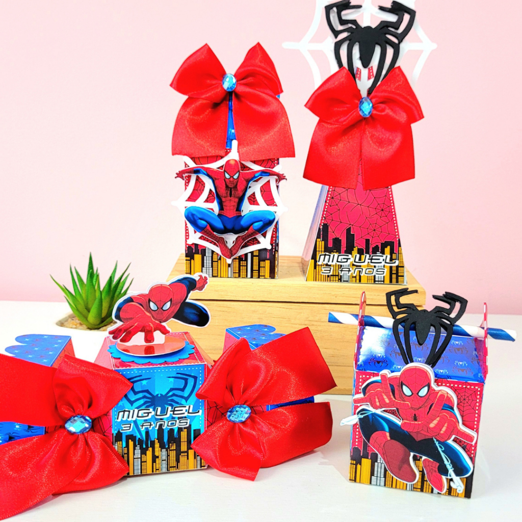 Lembrancinhas Personalizada Homem Aranha | Aniversário | Decoração | Festa | Caixas Prontas | 3D