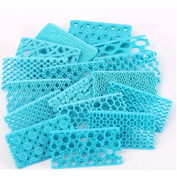 Marcador Texturizador Pedra Madeira Folhas Metalessê Laço Bolhas Rosas Biscuit Pasta Americana Plástico Massas