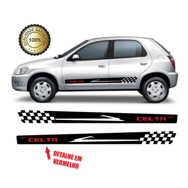Par De Faixas Laterais Chevrolet Celta 4 e 2 Portas