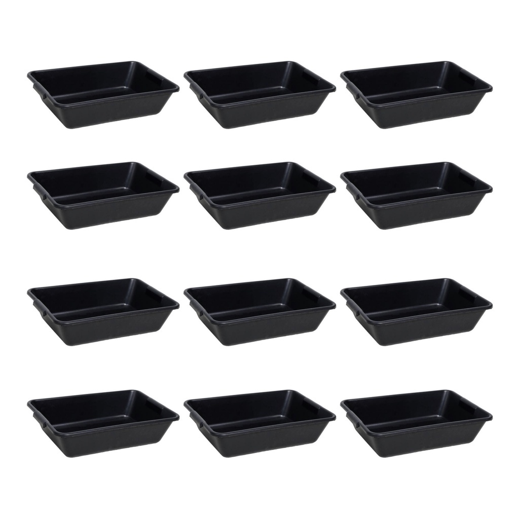 Kit 12 Caixa Massa Plástica Preta 20L Envio Já
