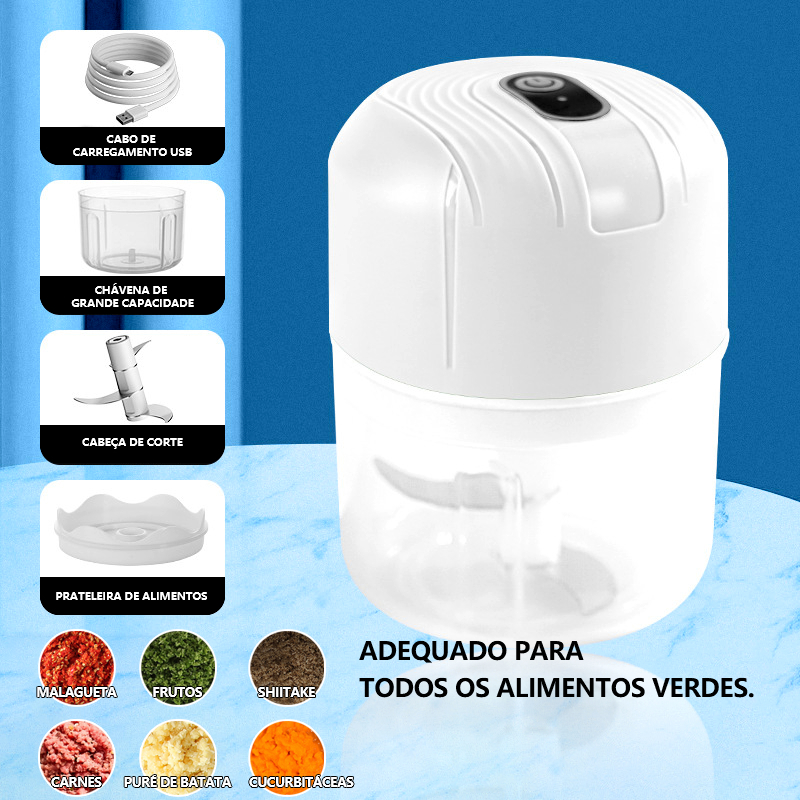 Mini Processador Manual Triturador de Alimentos 3 Laminas