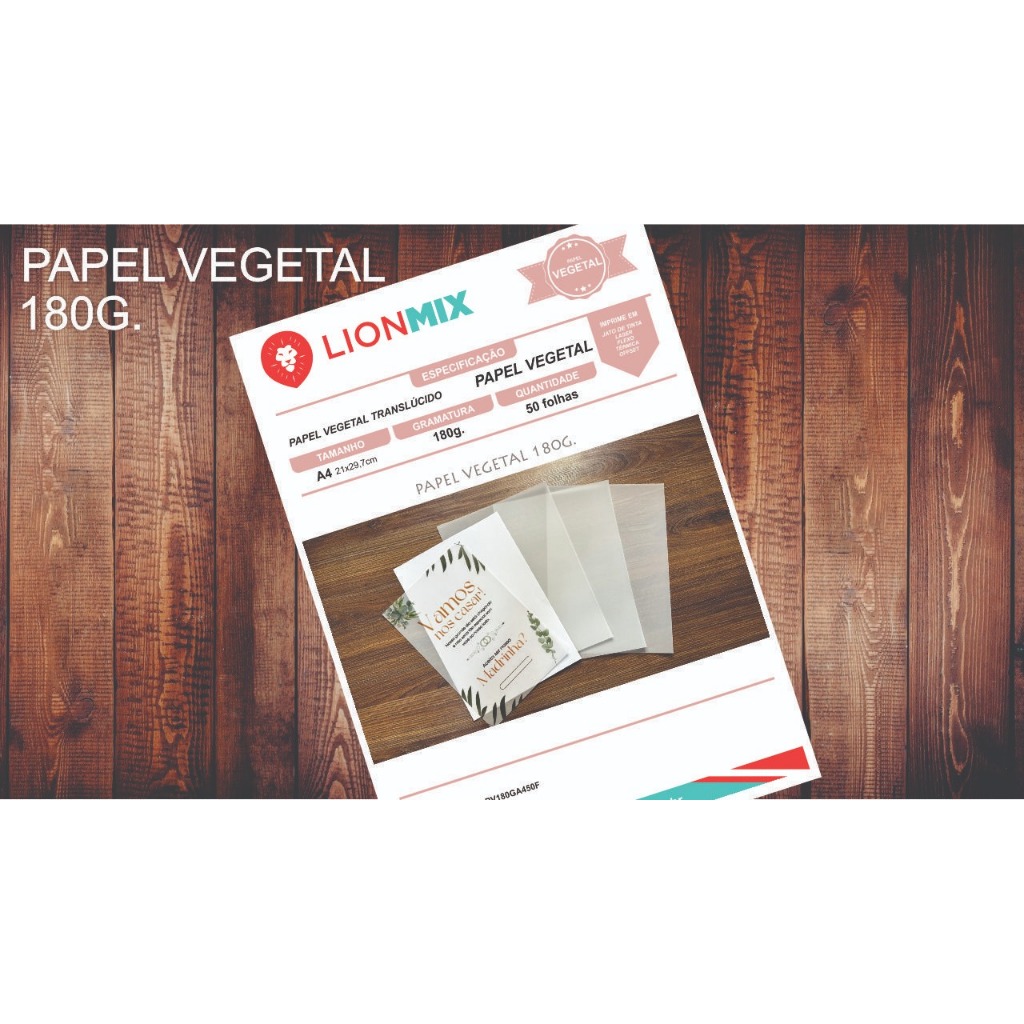 Papel Vegetal A4 180g Translúcido para Impressão
