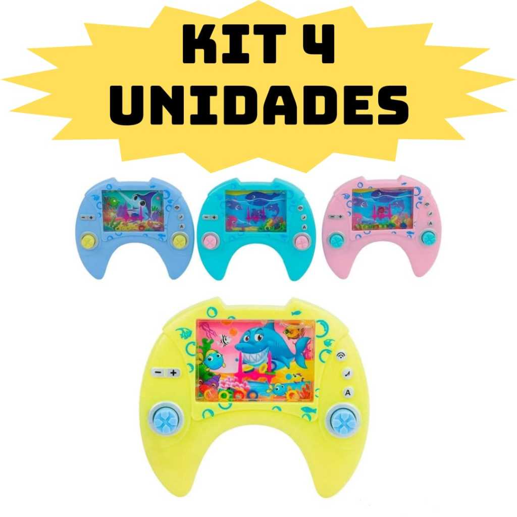 Kit 4 Peças Brinquedo Aquaplay Fundo do Mar Formato Joystick MiniGame de Argola Water Game