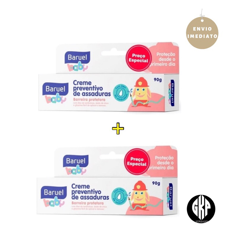 KIT 02 UNIDADES Creme Preventivo de Assaduras Baruel 90gr ca em Oferta na Shopee