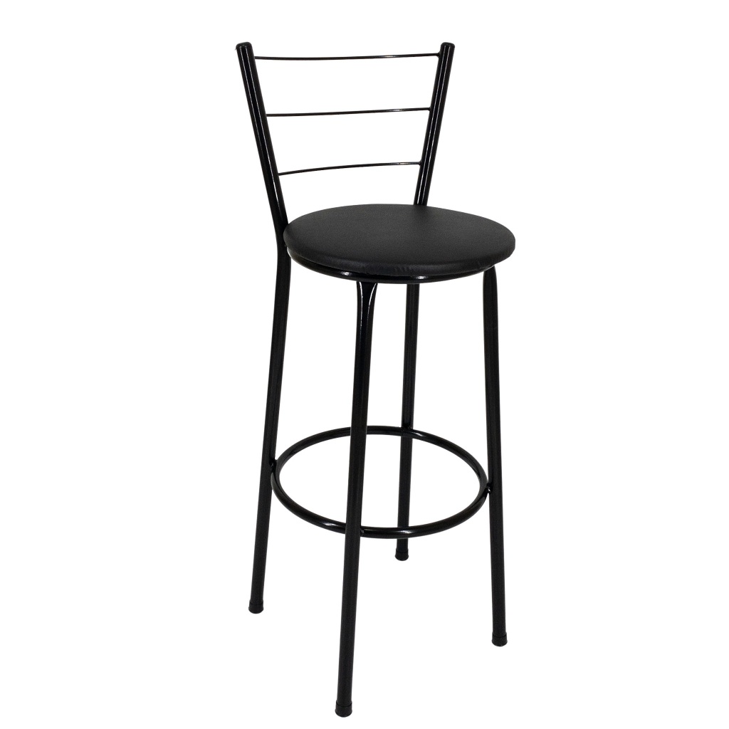 Banqueta Alta Bistro Tubo Preto Cozinha Bancada Bar Cadeira Banco em Oferta na Shopee